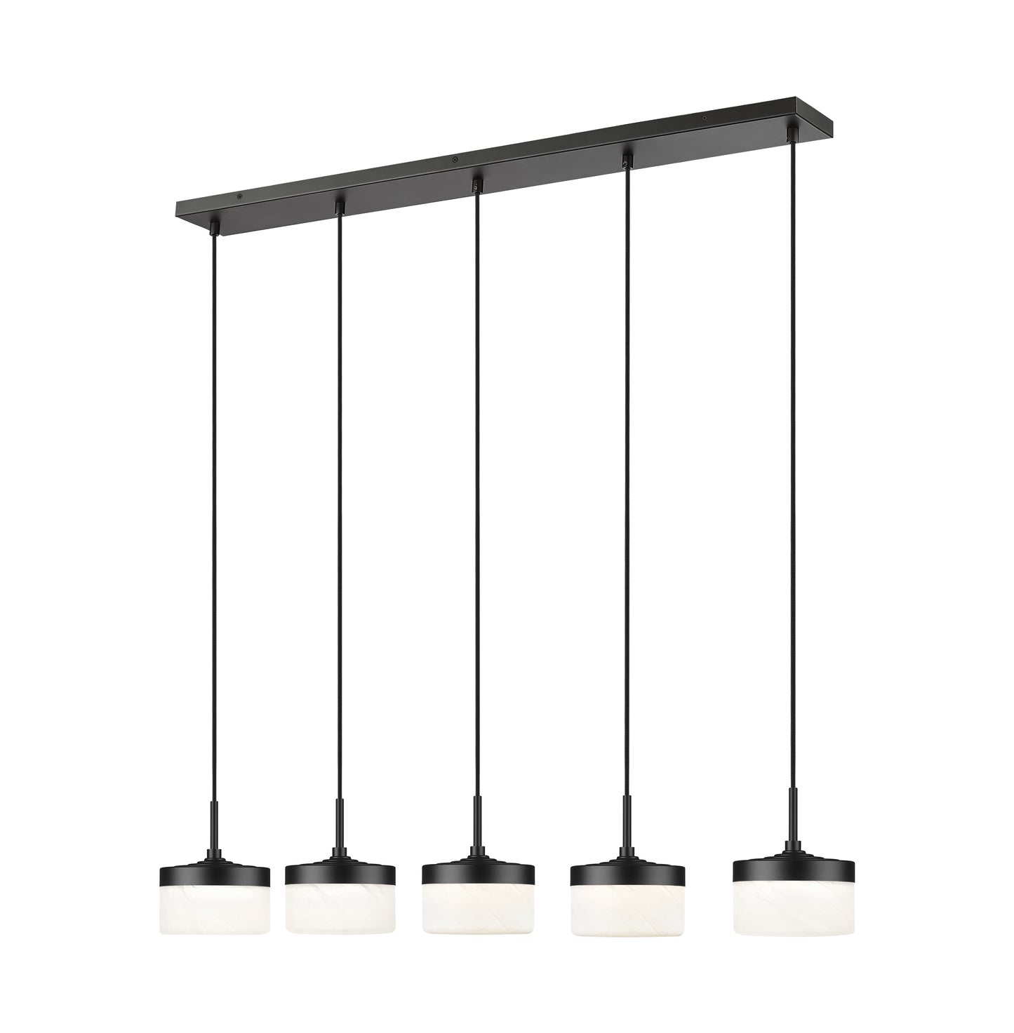 827P6-5L-MB-LED - Renaud 5 Light Linear 46" Chandelier - Matte Black