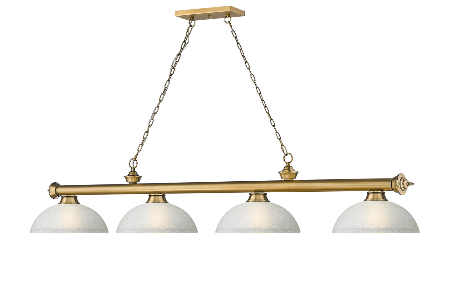 2306-4RB-DWL14 - Cordon 4 Light 81" Billiard - Rubbed Brass