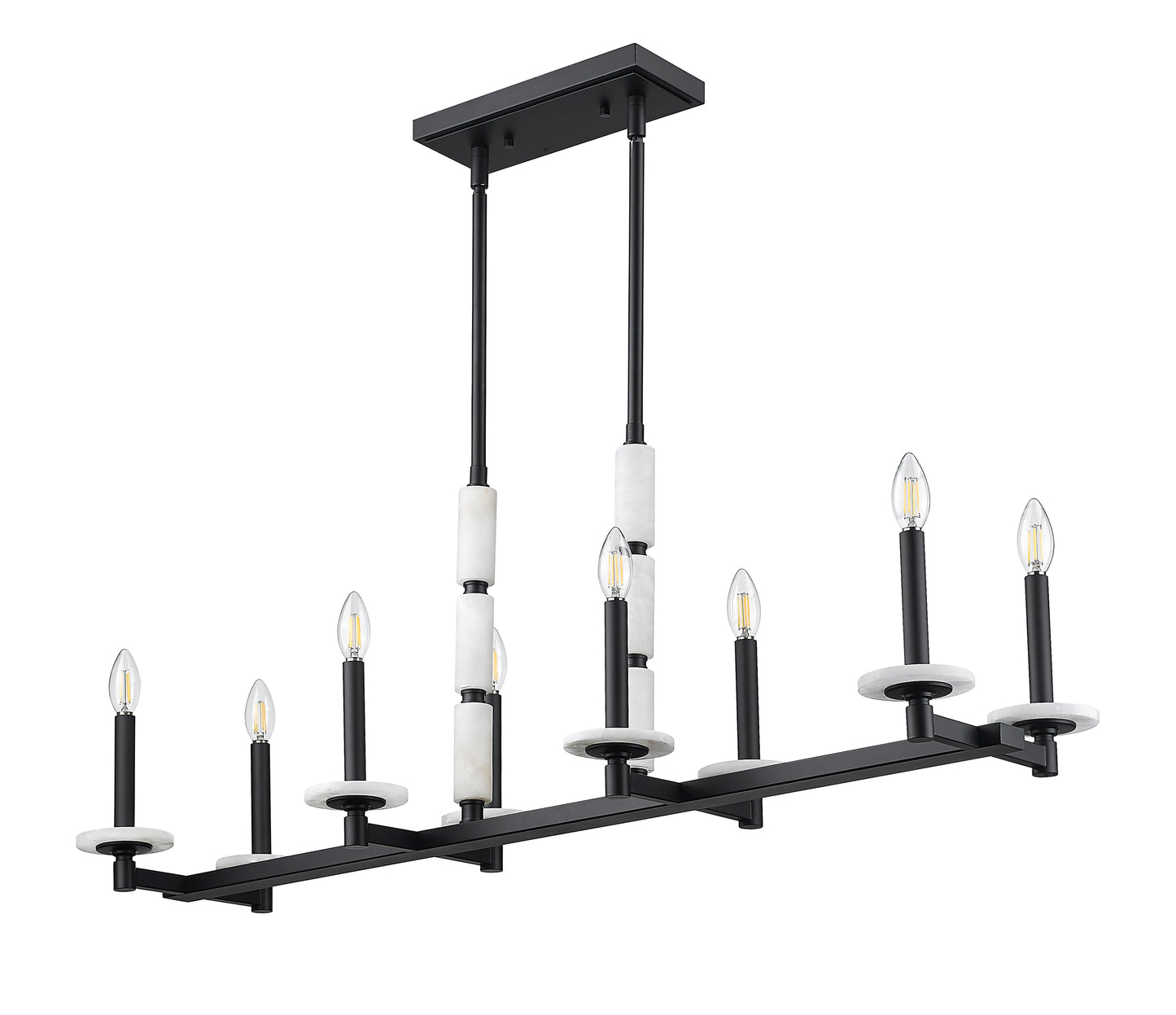 3045-8L-MB - Kaden 8 Light Linear 44" Chandelier - Matte Black
