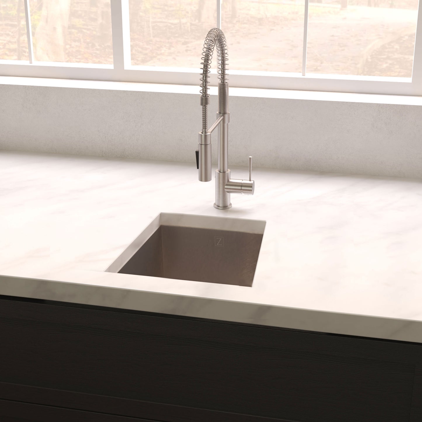 SUS-15S - 15" Boreal Undermount Single Bowl Satin Stainless Steel Bar Kitchen Sink