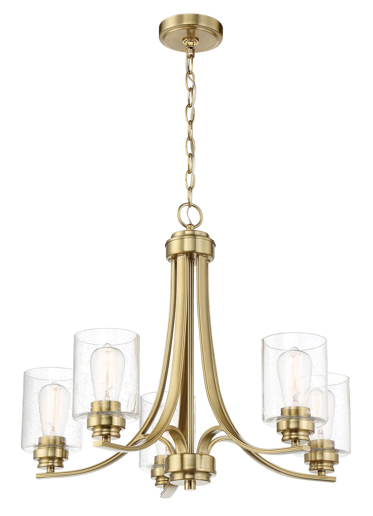 50525-SB - Bolden 5 Light 24" Wide Chandelier - Satin Brass