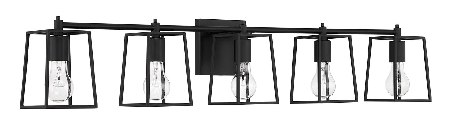 12141FB5 - Dunn 5 Light 41" Wide Vanity Light - Flat Black