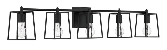 12141FB5 - Dunn 5 Light 41" Wide Vanity Light - Flat Black