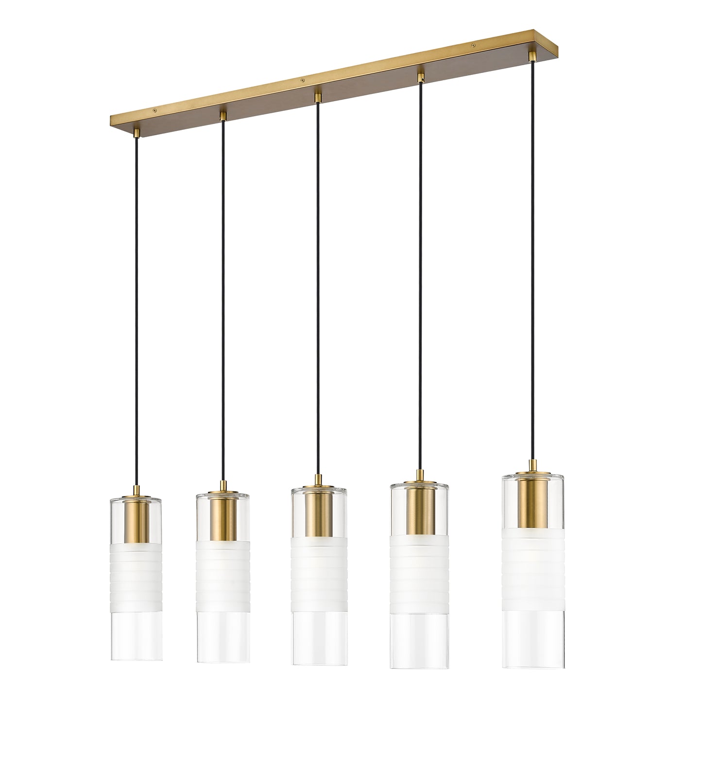 824P-5L-MGLD - Alton 5 Light Linear 42" Chandelier - Modern Gold