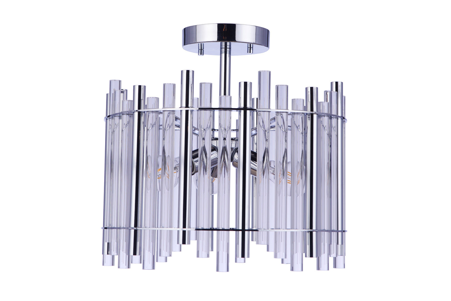 59253-CH - Reveal 3 Light 16" Wide Semi Flush Mount - Chrome
