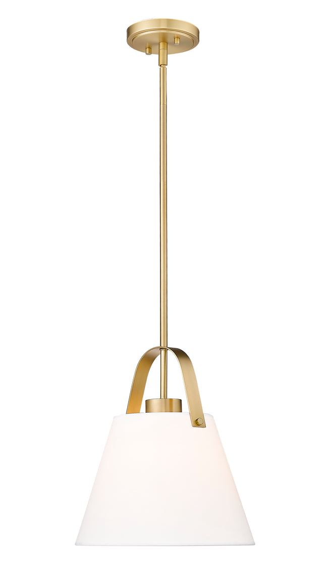 743P12-HBR - Z-Studio 1 Light 12" Pendant - Heritage Brass