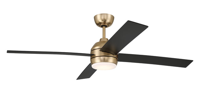KLS52SB4 - Kelsey 52" 4-blade Indoor Ceiling Fan 52" 4 Blade Ceiling Fan with Light Kit - Satin Brass