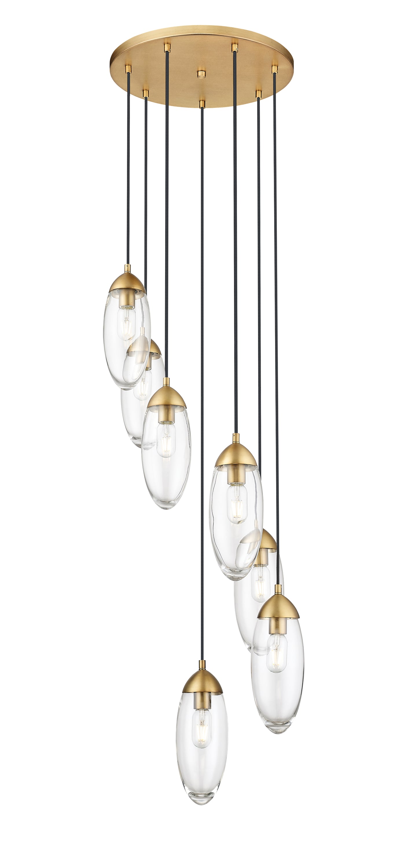 651P-7R-RB - Arden 7 Light 18" Chandelier - Rubbed Brass