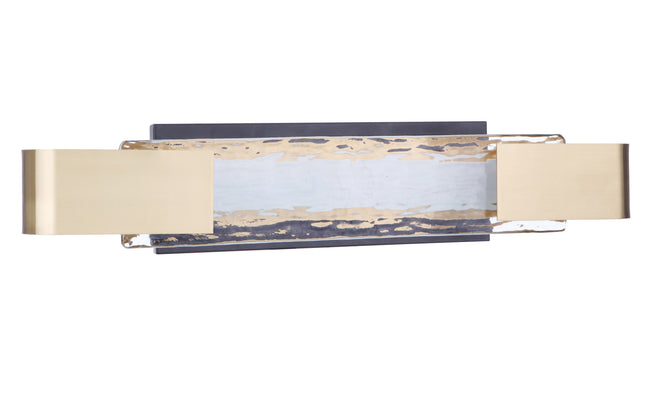 11924FBSB-LED - Harmony 1 Light 24" Wide LED Vanity Light - Flat Black / Satin Brass