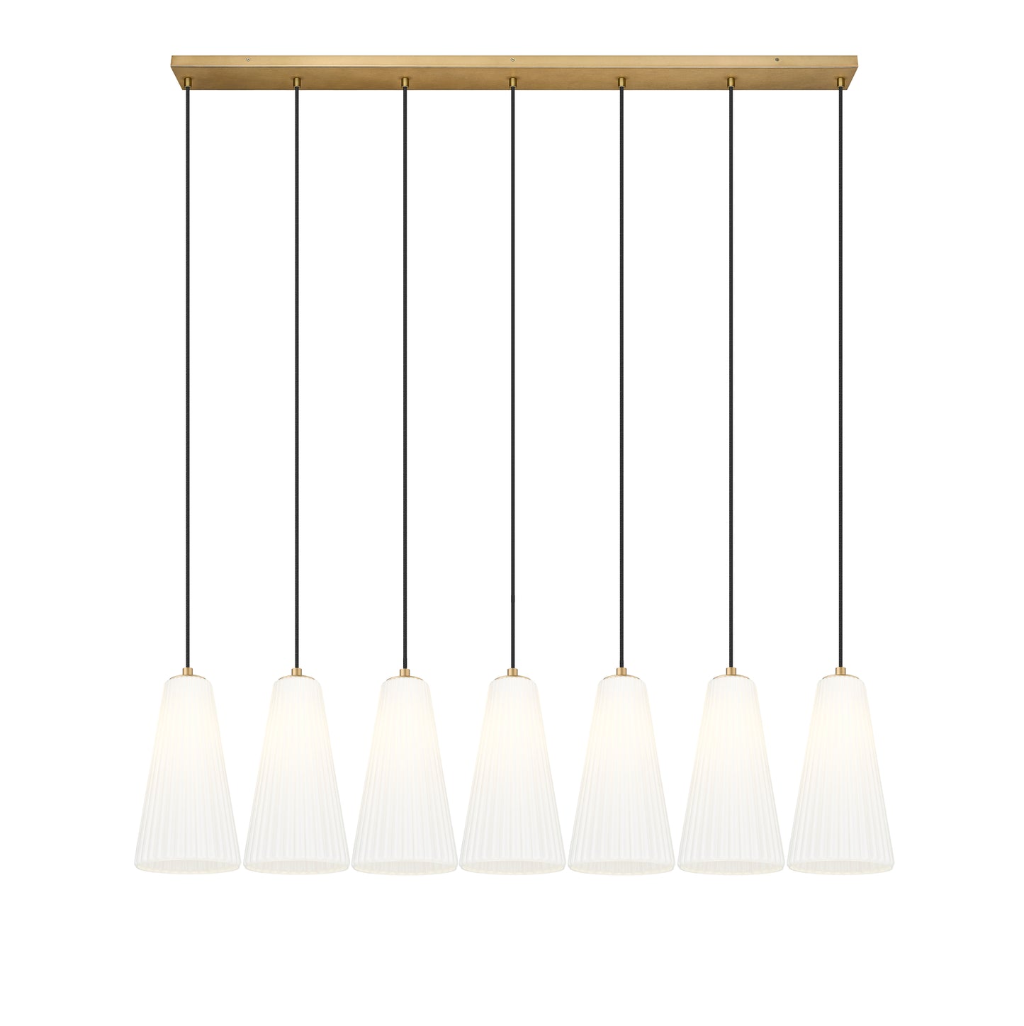 3043P7-7L-MGLD - Farrell 7 Light Linear 54" Chandelier - Modern Gold