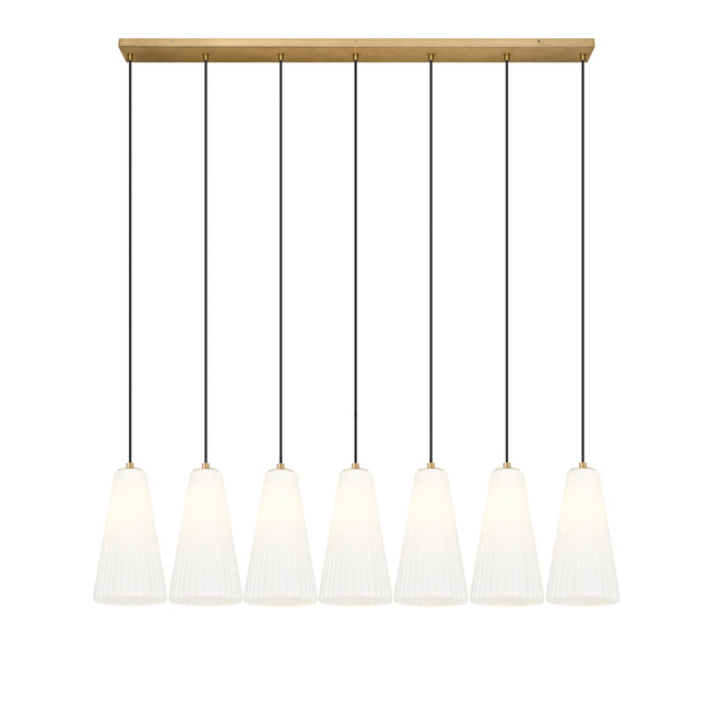 3043P7-7L-MGLD - Farrell 7 Light Linear 54" Chandelier - Modern Gold