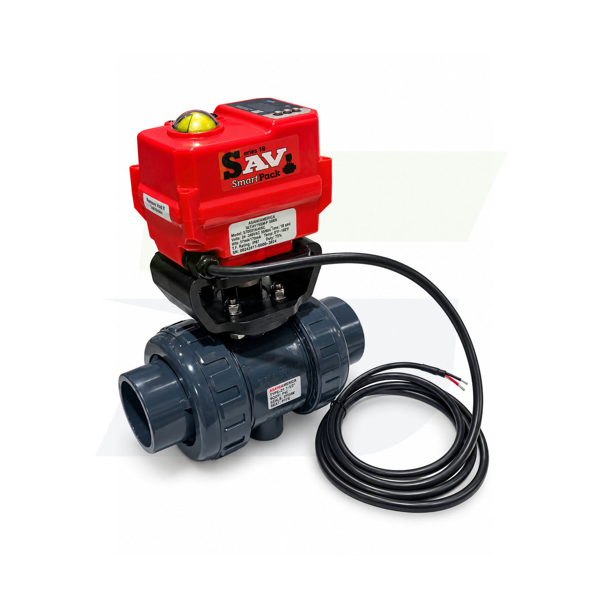 16012170015 - 1-1/2" SST PVC Ball Valve - Modulating Fail-Safe Actuated, EPDM