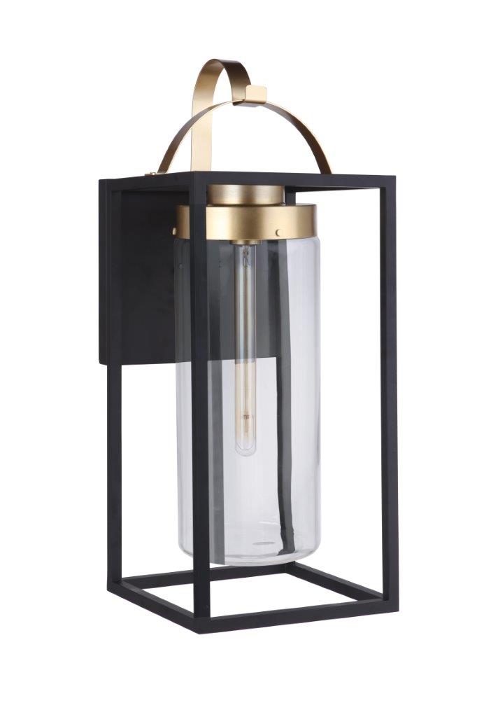 ZA4834-MNSB - Neo 1 Light 28" High Outdoor Wall Lantern - Midnight / Satin Brass