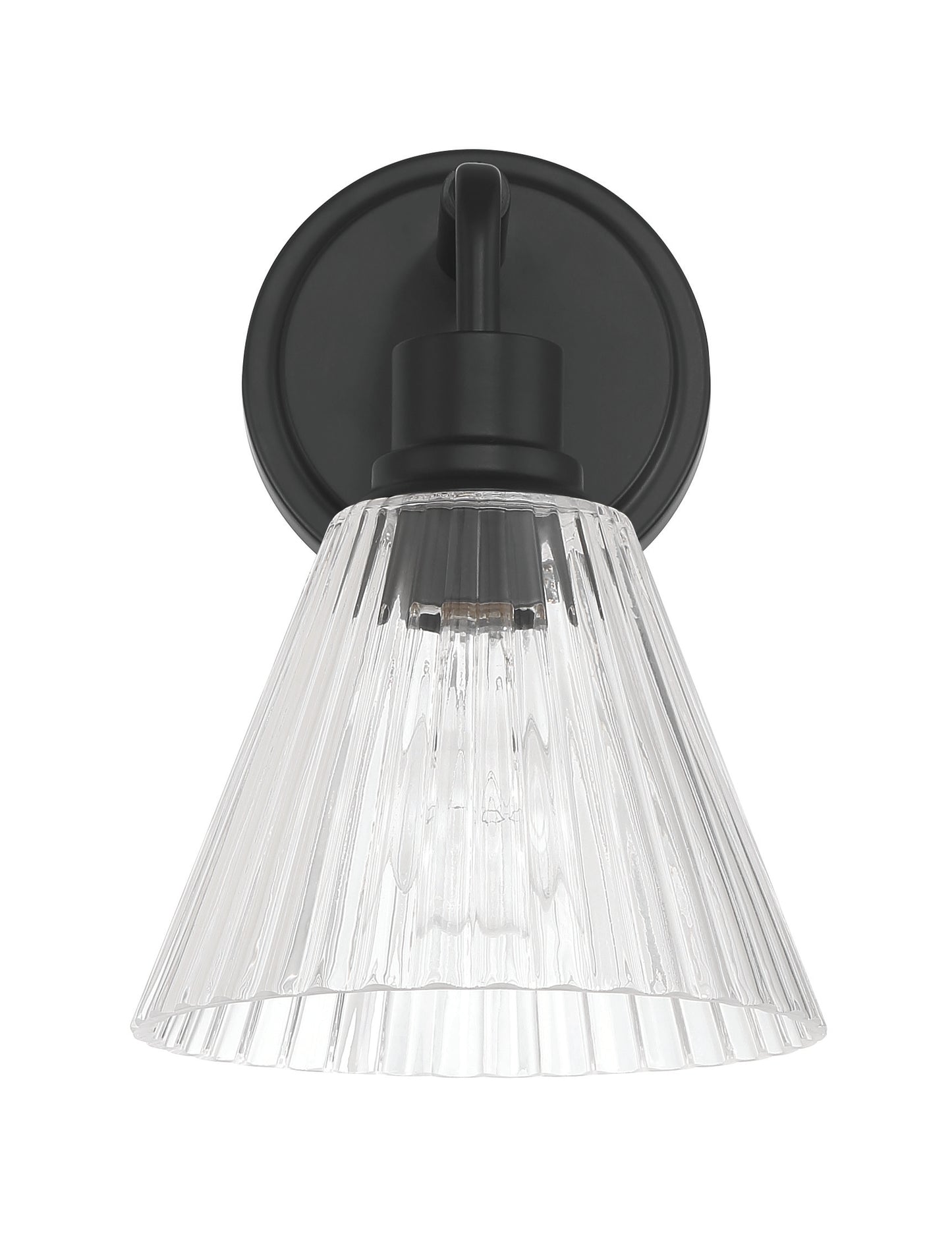 61101-FB - Pleated 1 Light 10.38" High Wall Sconce - Flat Black