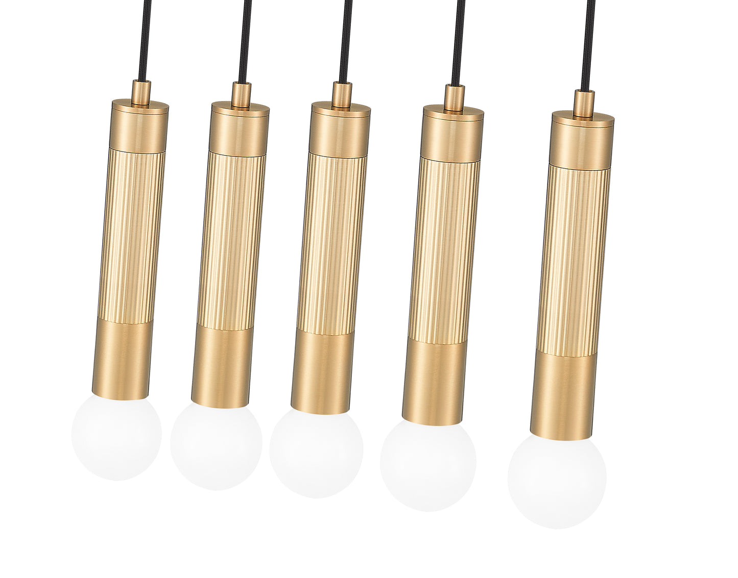 1956P-5L-MGLD - Stari 5 Light Linear 42" Chandelier - Modern Gold