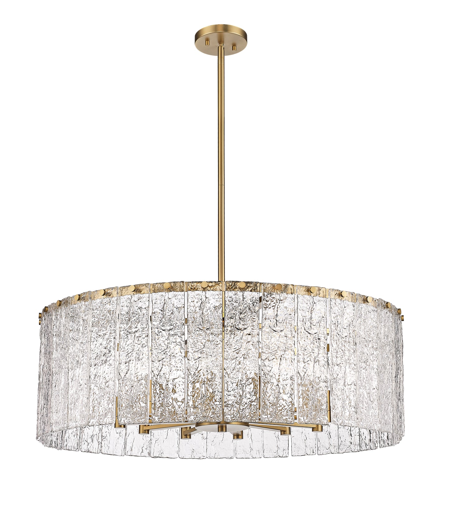 1943P32-MGLD - Glacier 12 Light 32" Chandelier - Modern Gold