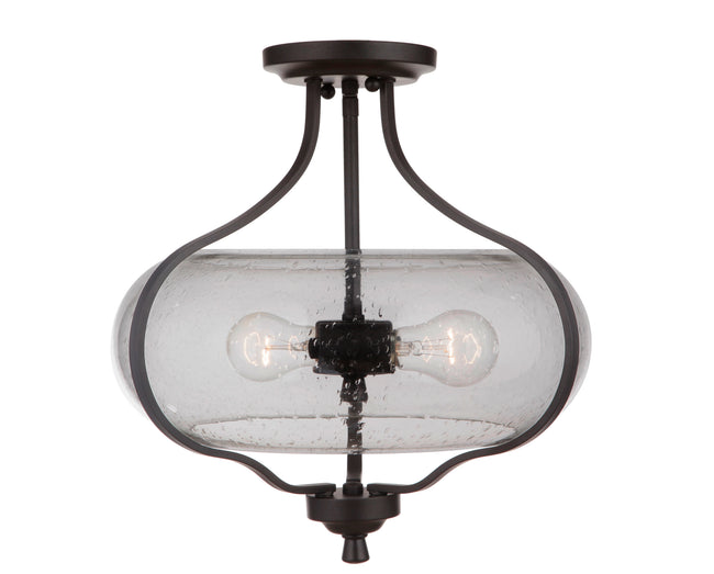 49952-ESP - Serene 2 Light 15" Wide Semi Flush Mount - Espresso