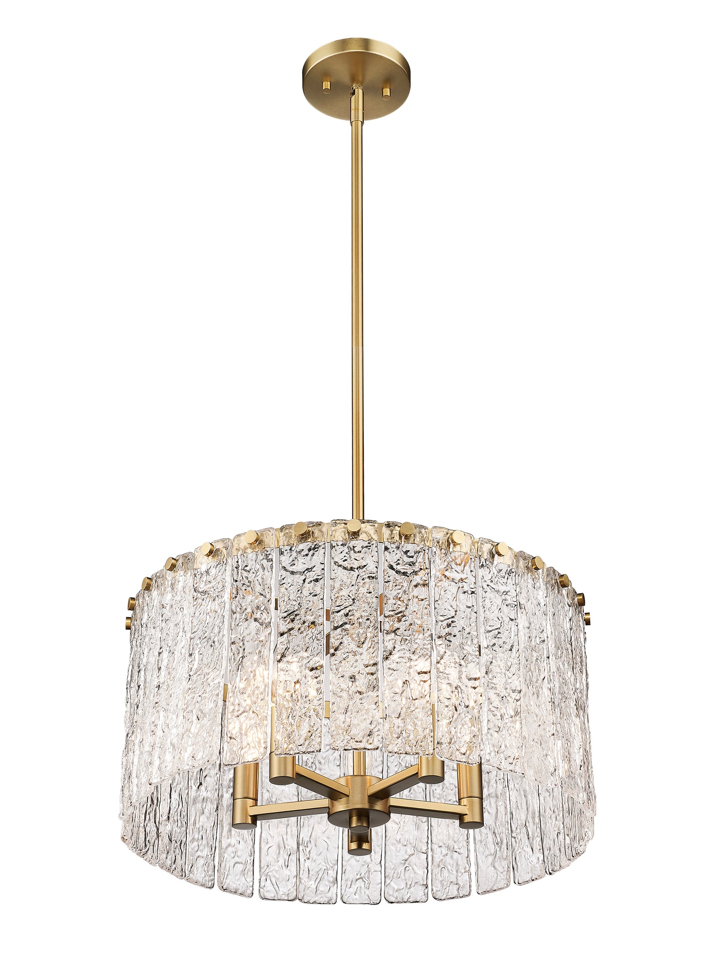 1943P18-MGLD - Glacier 5 Light 19" Pendant - Modern Gold