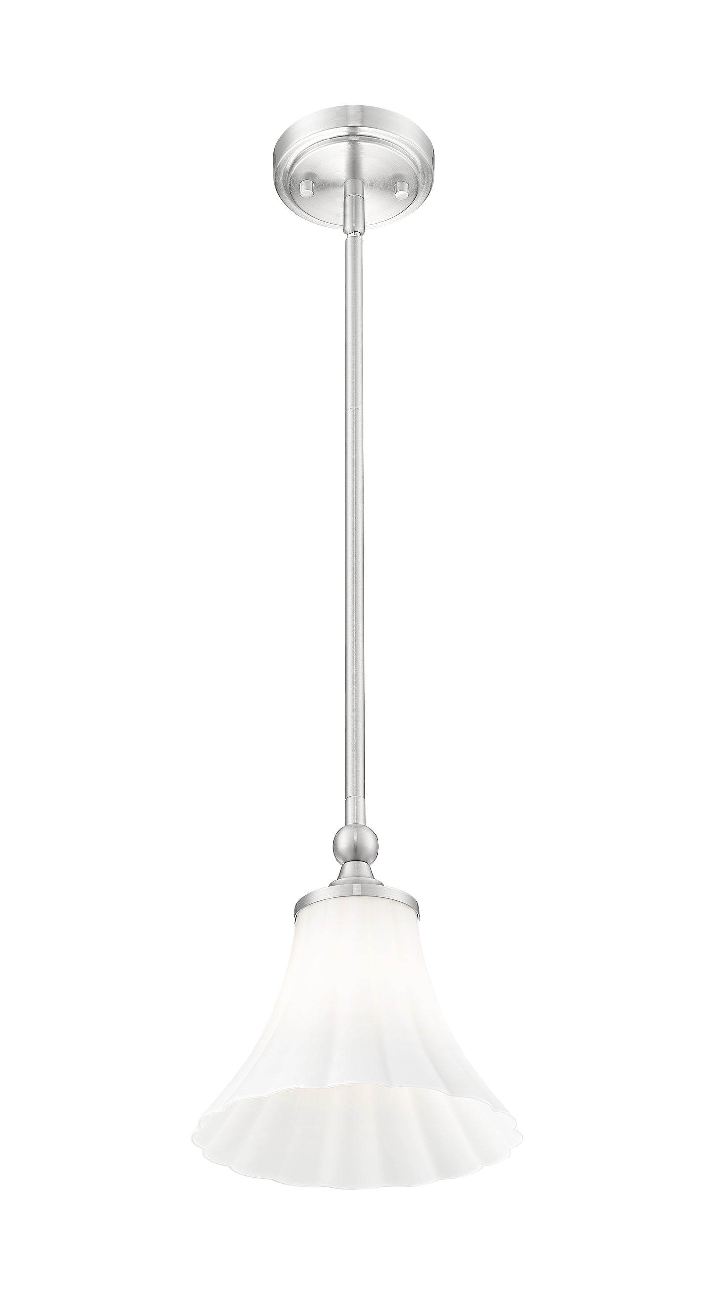 1958P8-BN - Fleur 1 Light 8" Pendant - Brushed Nickel