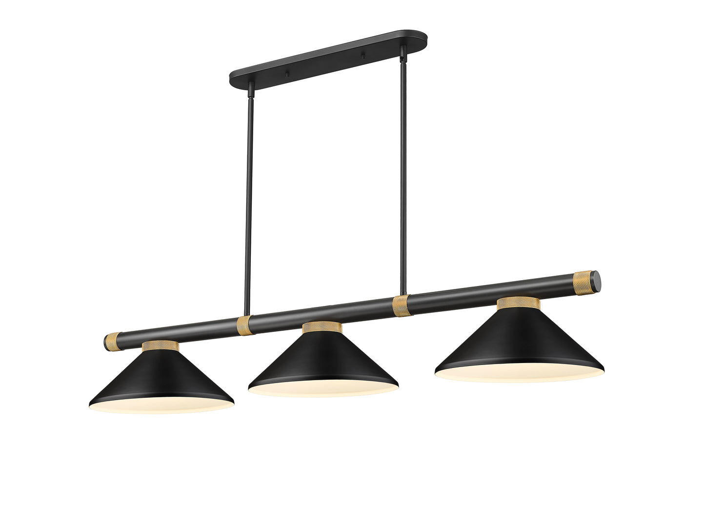 3050-3MB-RB-MMB - Vanguard 3 Light 58" Billiard - Matte Black / Rubbed Brass
