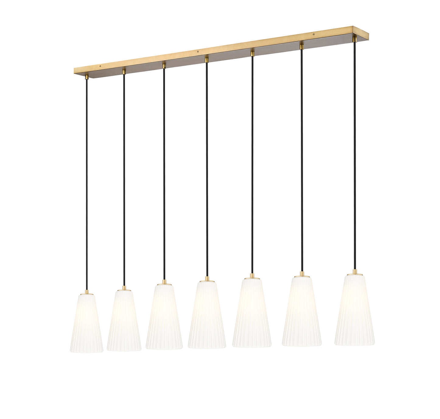 3043P6-7L-MGLD - Farrell 7 Light Linear 54" Chandelier - Modern Gold