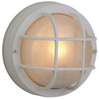 Z394-TW - Bulkheads Oval and Round 1 Light 8" Wide Flush Mount - Textured White