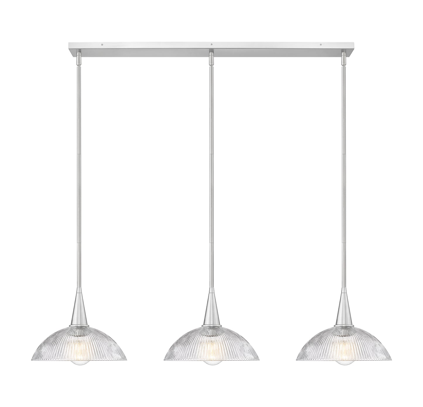 3051P12-3L-BN - Lunelle 3 Light Linear 52" Chandelier - Brushed Nickel