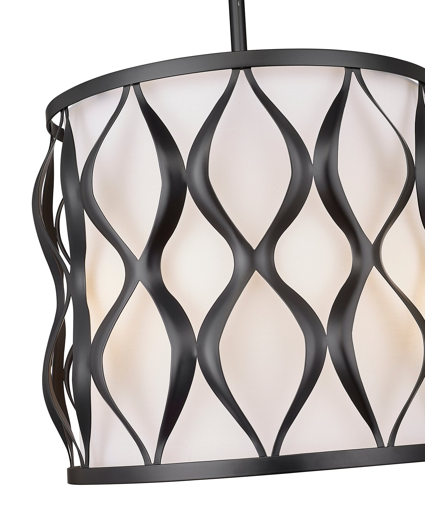 1948P12-MB - Harden 3 Light 12" Pendant - Matte Black