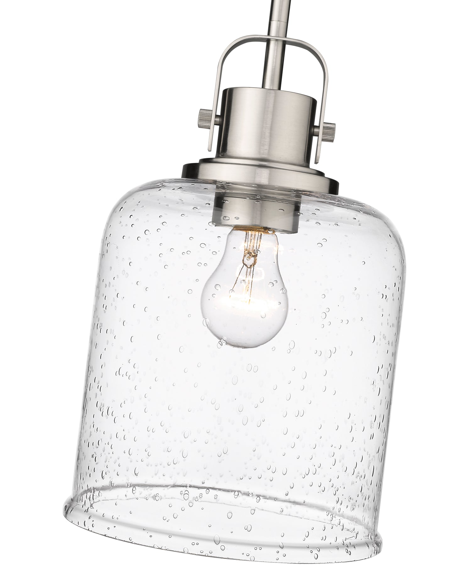 340P8-BN - Kinsley 1 Light 8" Pendant - Brushed Nickel