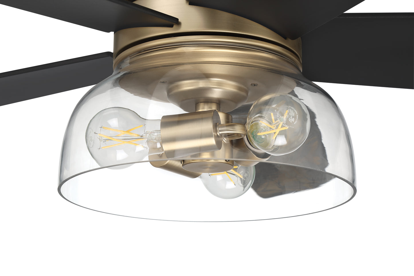 GBN52SB5 - Gibson 52" 5 Blade Ceiling Fan with Light Kit - Satin Brass