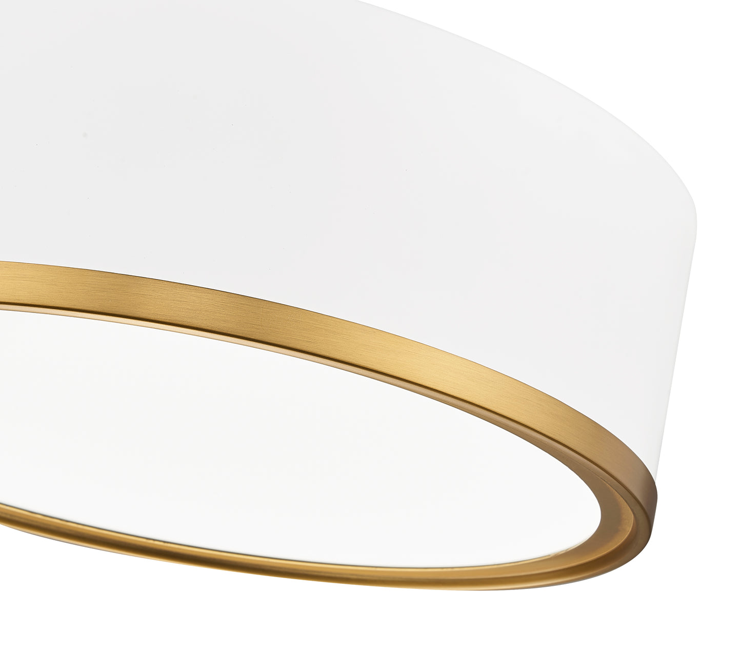 1018F12-MW-MGLD-LED - Bradley 1 Light Flush 12" Mount - Matte White / Modern Gold