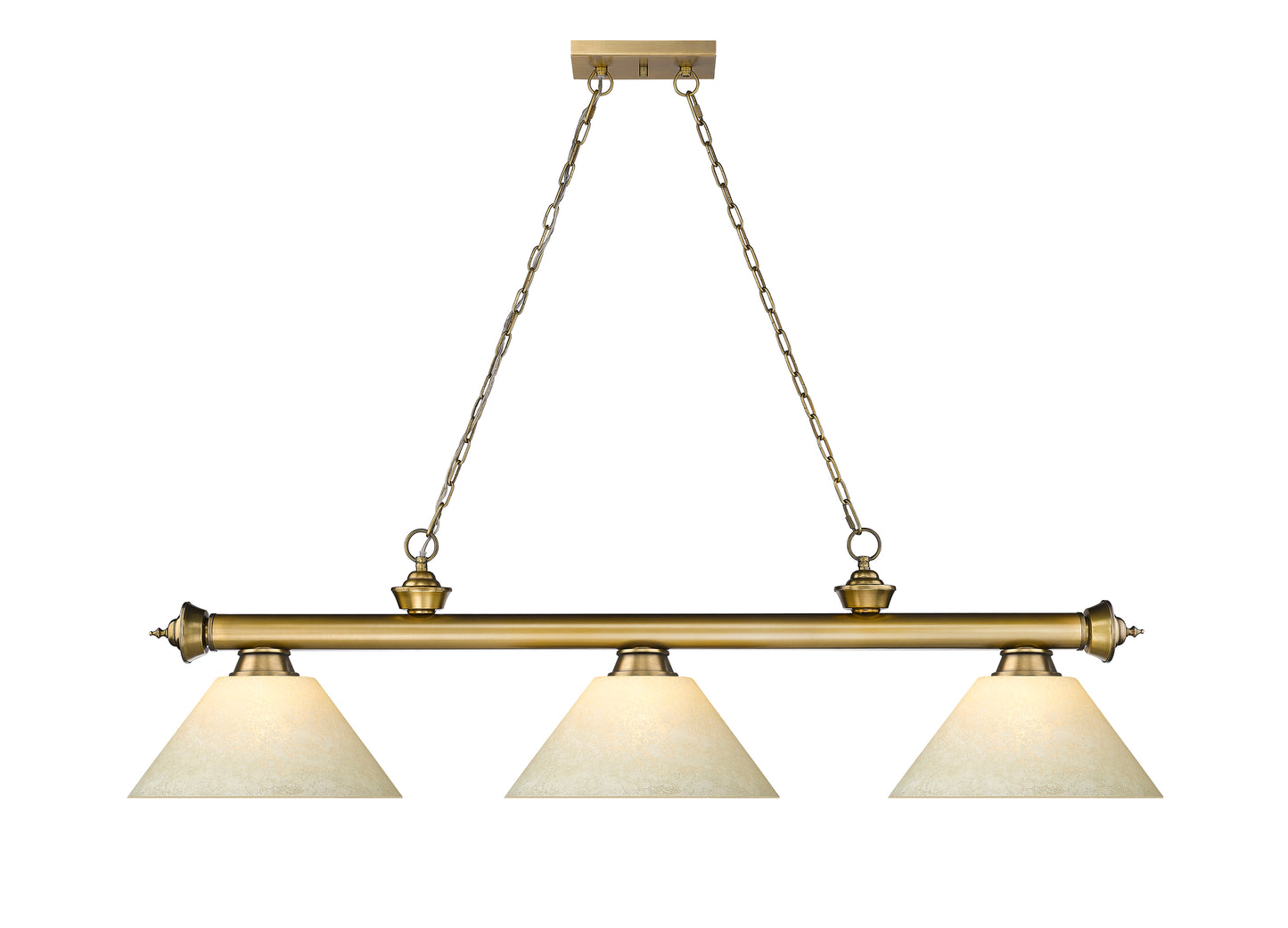 2306-3RB-AGM14 - Cordon 3 Light 57" Billiard - Rubbed Brass