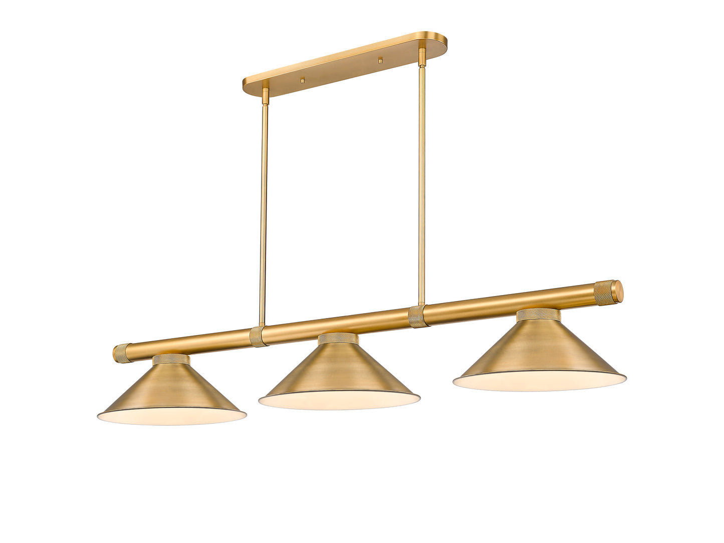3050-3RB-RB15 - Vanguard 3 Light 58" Billiard - Rubbed Brass