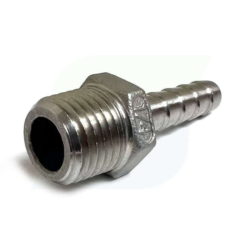 N400-025-025SS - 316 Stainless Hose Barb x Male NPT - 1/4" Hose x 1/4" Male NPT