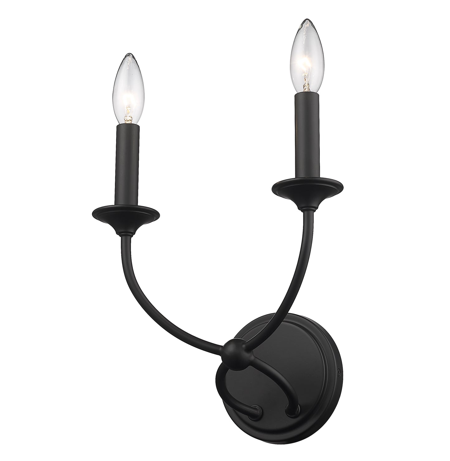 3500-2S-MB - Arabella 2 Light Wall 12" Sconce - Matte Black