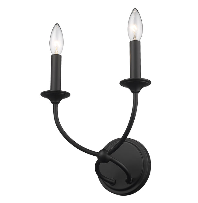 3500-2S-MB - Arabella 2 Light Wall 12" Sconce - Matte Black