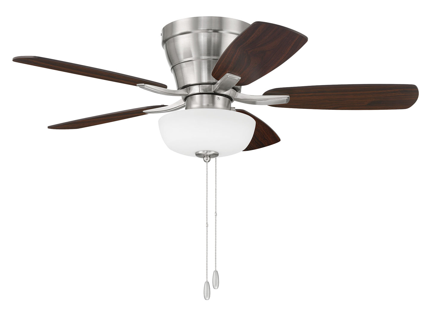 WHL42BNK5C1 - Wheeler 42 2-Light Bowl 42" 5 Blade Ceiling Fan with Light Kit - Brushed Nickel