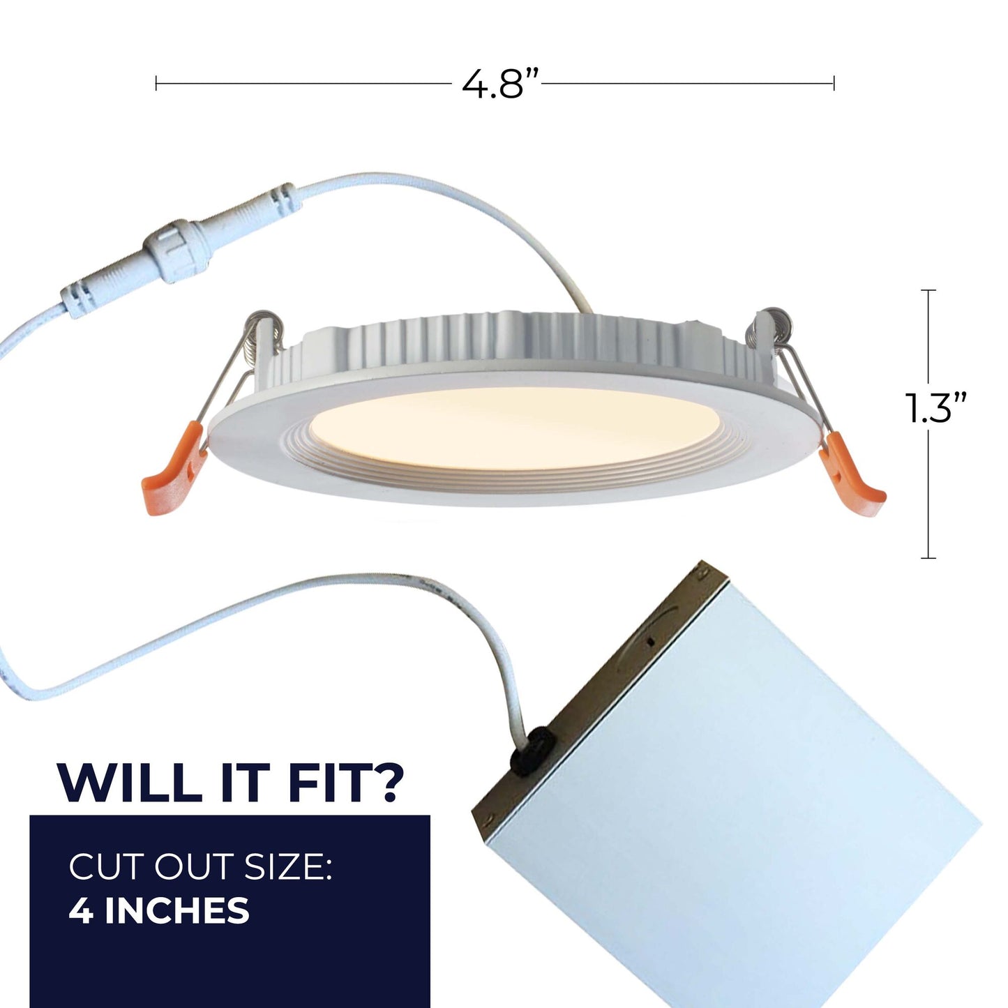 773210 - 9 Watt LED 4" RECESSED DOWNLIGHT W/ METAL JBOX WHITE ROUND DIMMABLE 80CRI 2700K 120V-2PK - 2 Pack