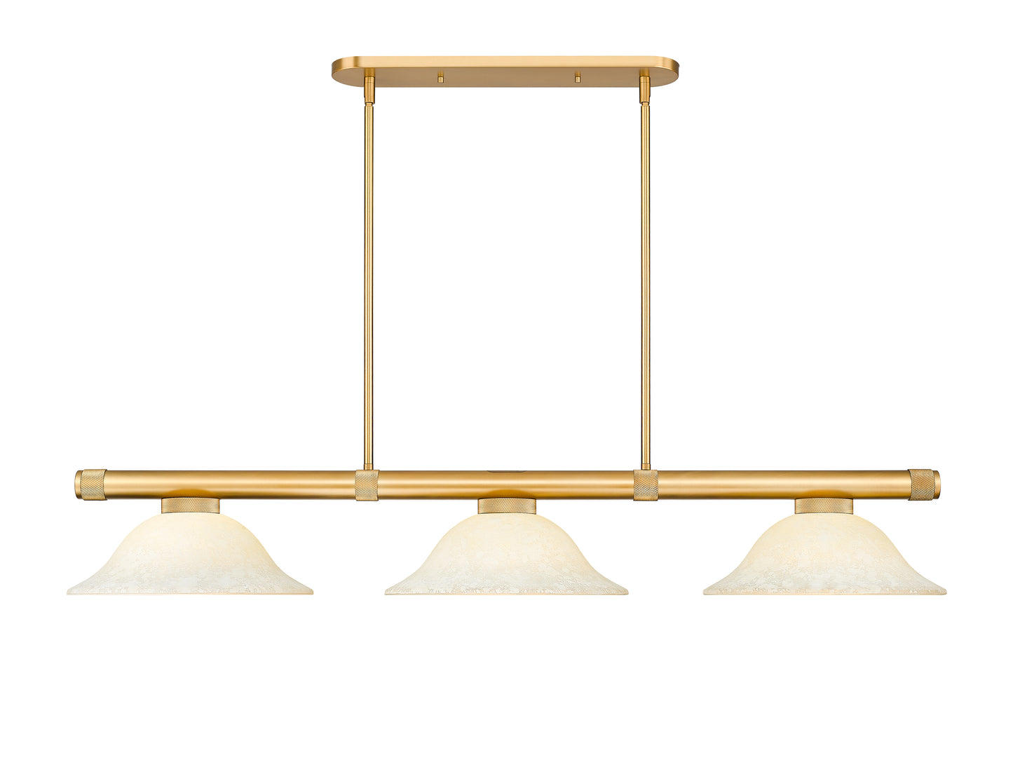 3050-3RB-GM16 - Vanguard 3 Light 58" Billiard - Rubbed Brass