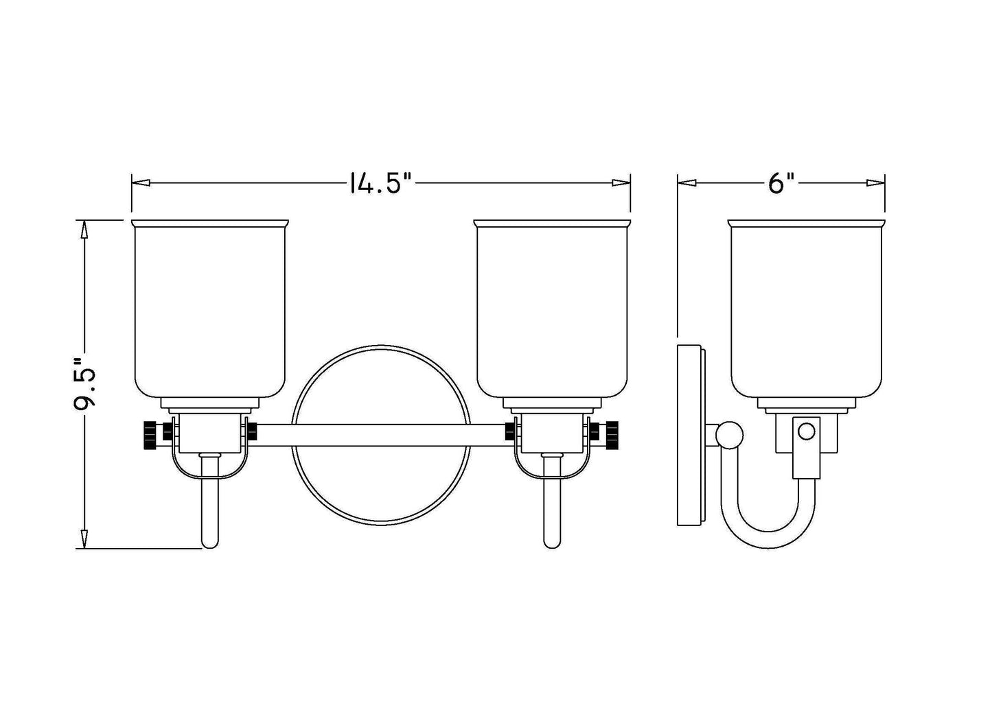 340-2V-BN - Kinsley 2 Light 14" Vanity - Brushed Nickel