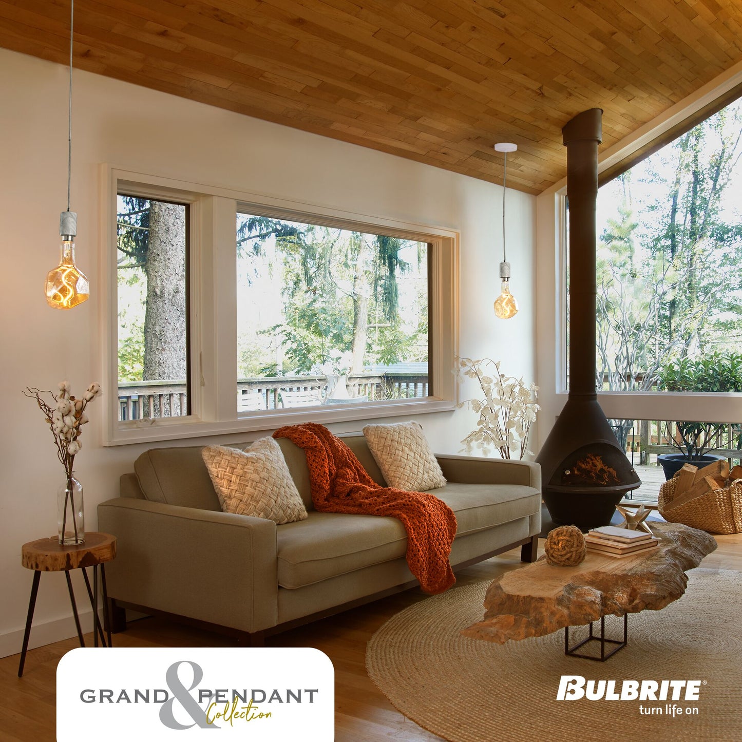 776318 - 4 Watt LED JEWEL NATURAL SHAPED GRAND 2200K FILAMENT W/ WHITE MARBLE PENDANT WITH WHITE STRING
