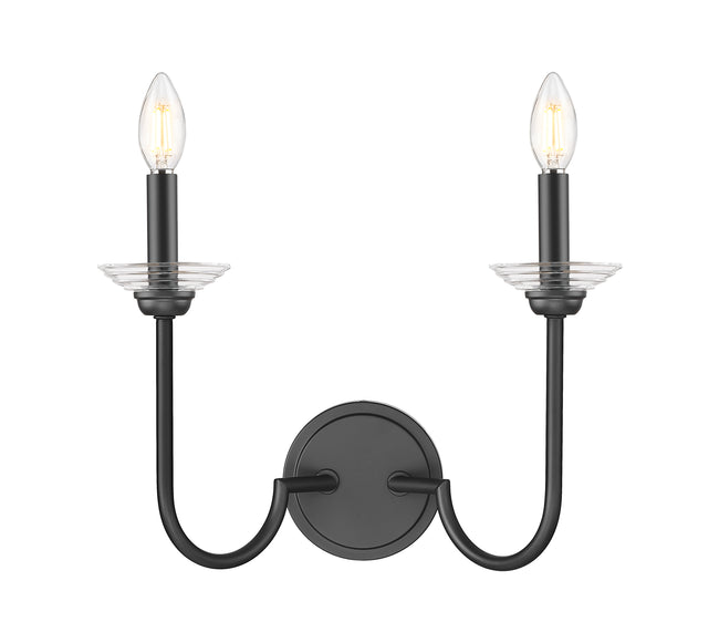 352-2S-MB - Allistair 2 Light Wall 12" Sconce - Matte Black