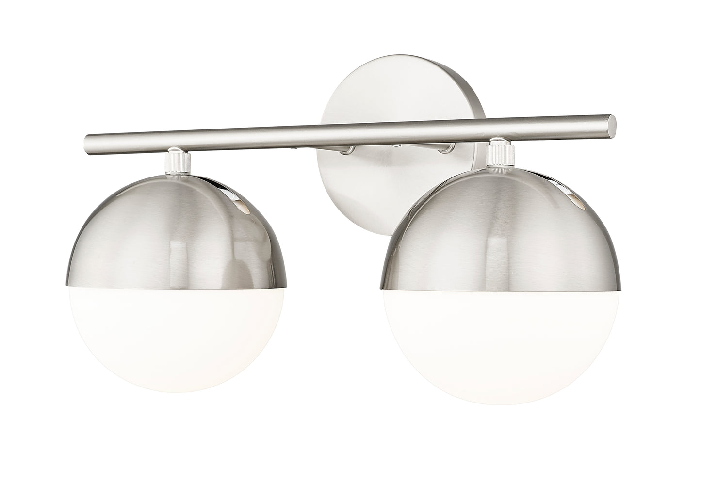 7517-2V-BN - Realm Sphere 2 Light 16" Vanity - Brushed Nickel