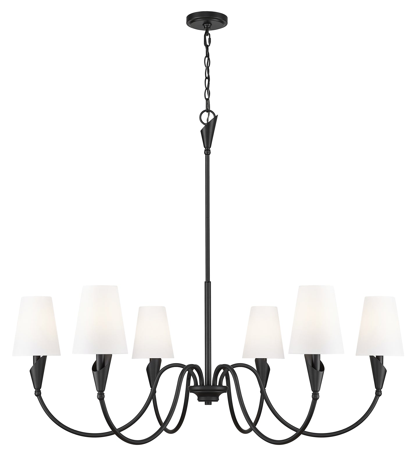 4014-46MB - Claudelle 6 Light 46" Chandelier - Matte Black