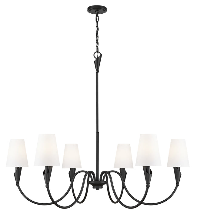 4014-46MB - Claudelle 6 Light 46" Chandelier - Matte Black