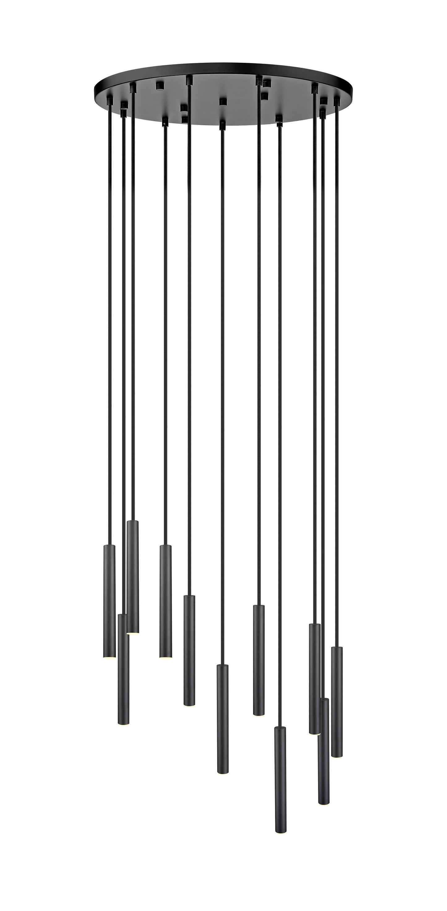 919MP12-11R-MB-LED - Forest 11 Light 24" Chandelier - Matte Black