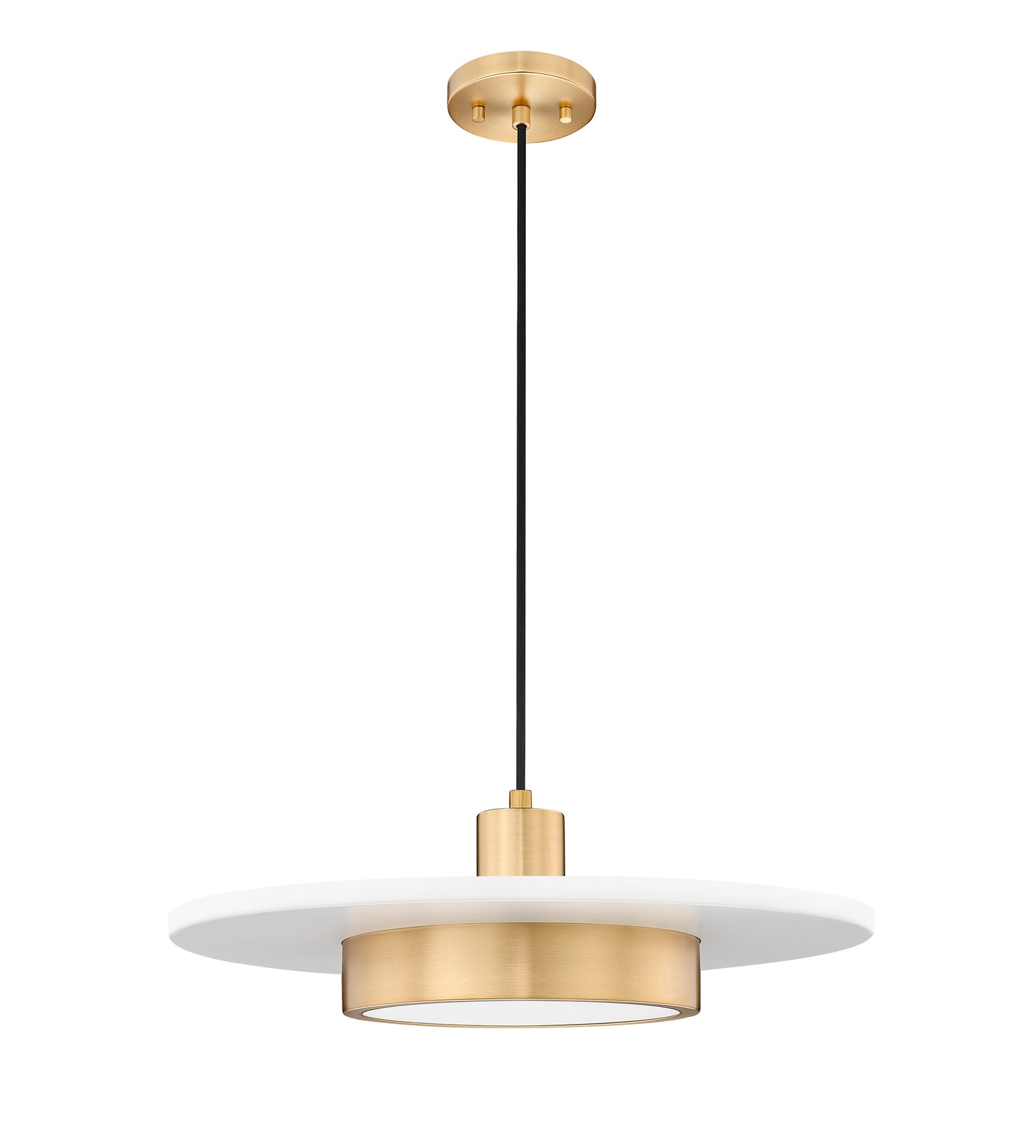 829P20-MW-MGLD-LED - Ludo 1 Light 20" Pendant - Matte White / Modern Gold