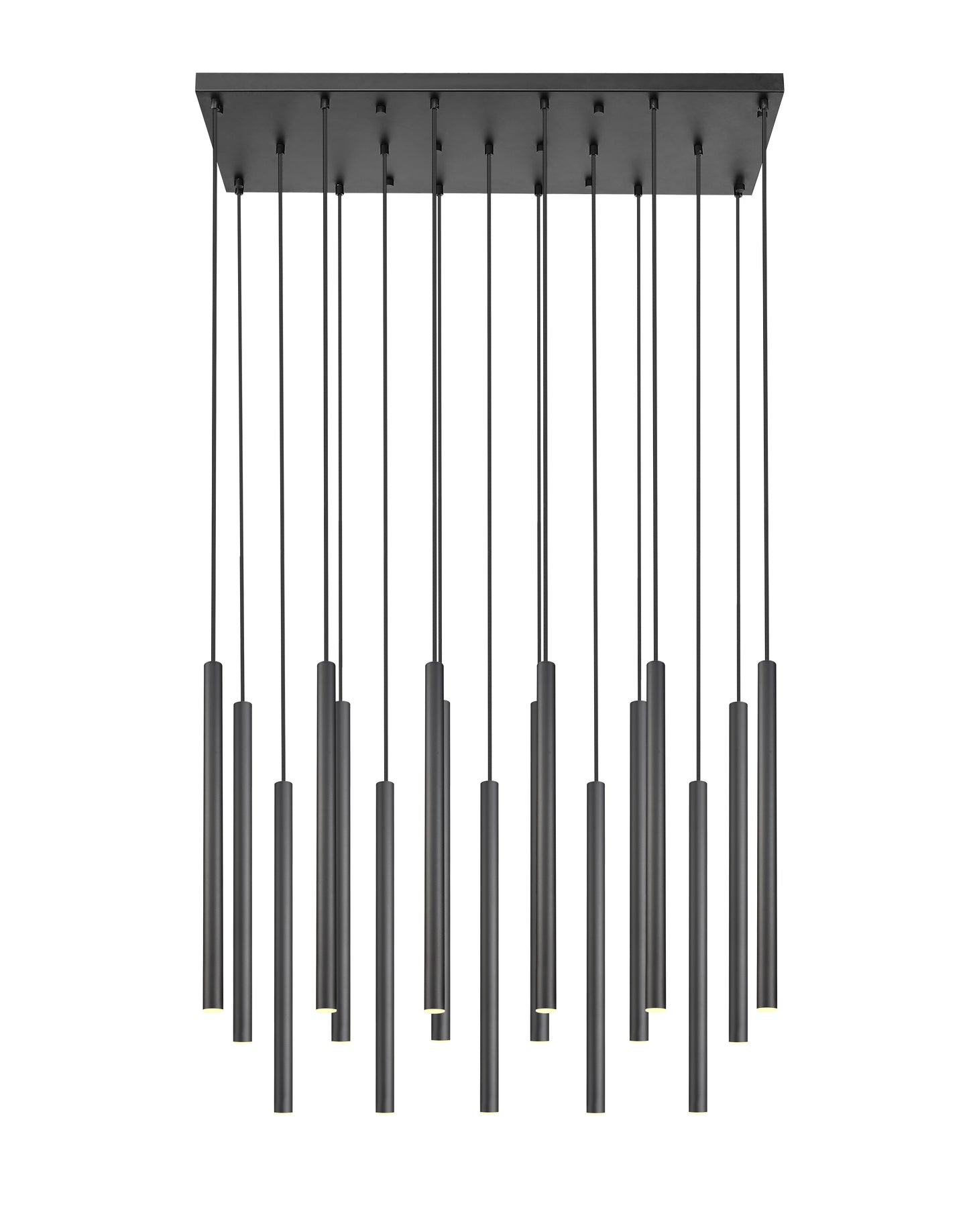 919MP24-17L-MB-LED - Forest 17 Light Linear 42" Chandelier - Matte Black