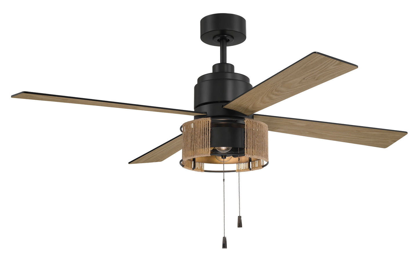 KNS52FB4 - Kensey 52" 4 Blade Ceiling Fan with Light Kit - Flat Black