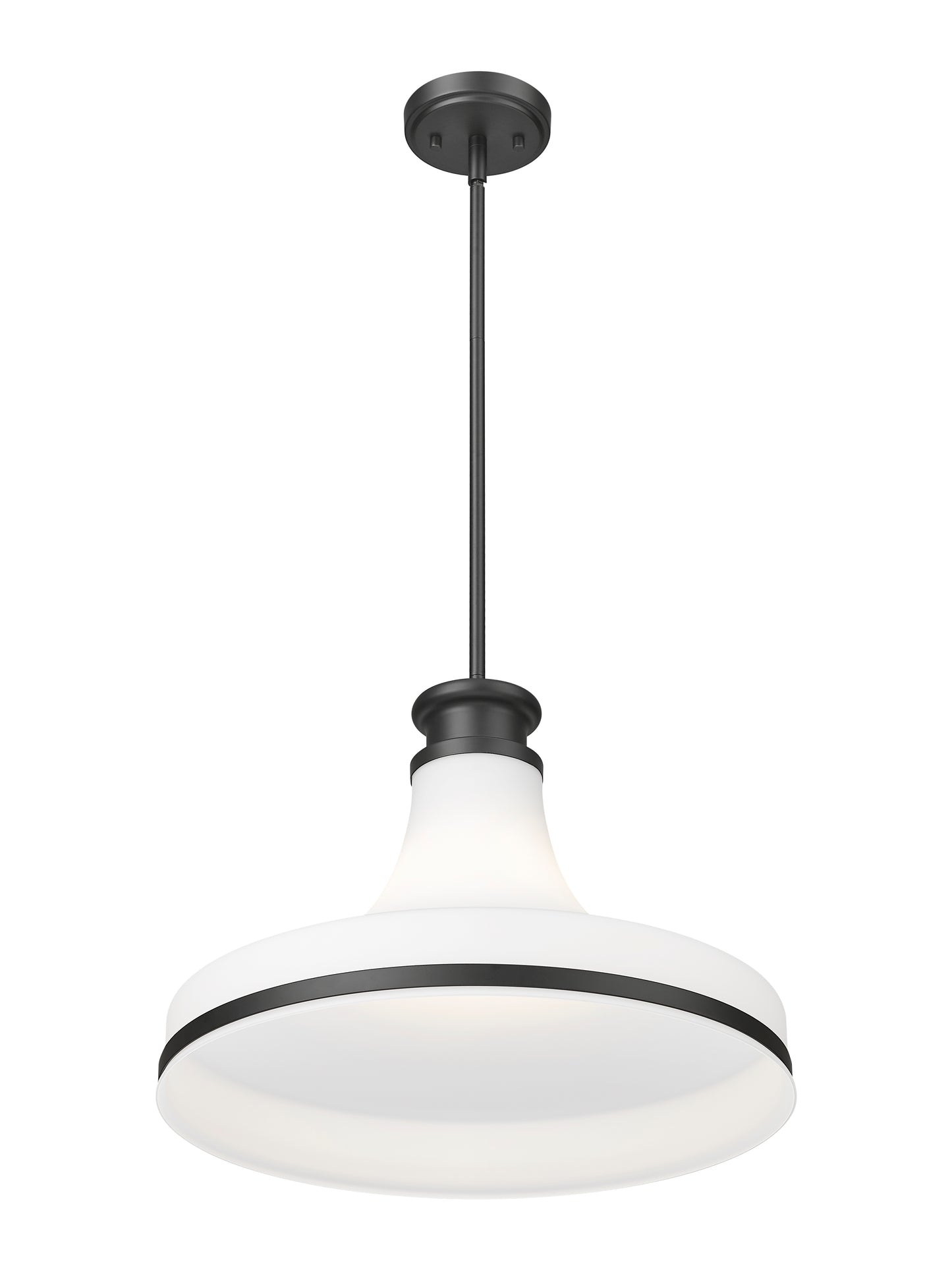 831P18-MB - Reznor 1 Light 18" Pendant - Matte Black